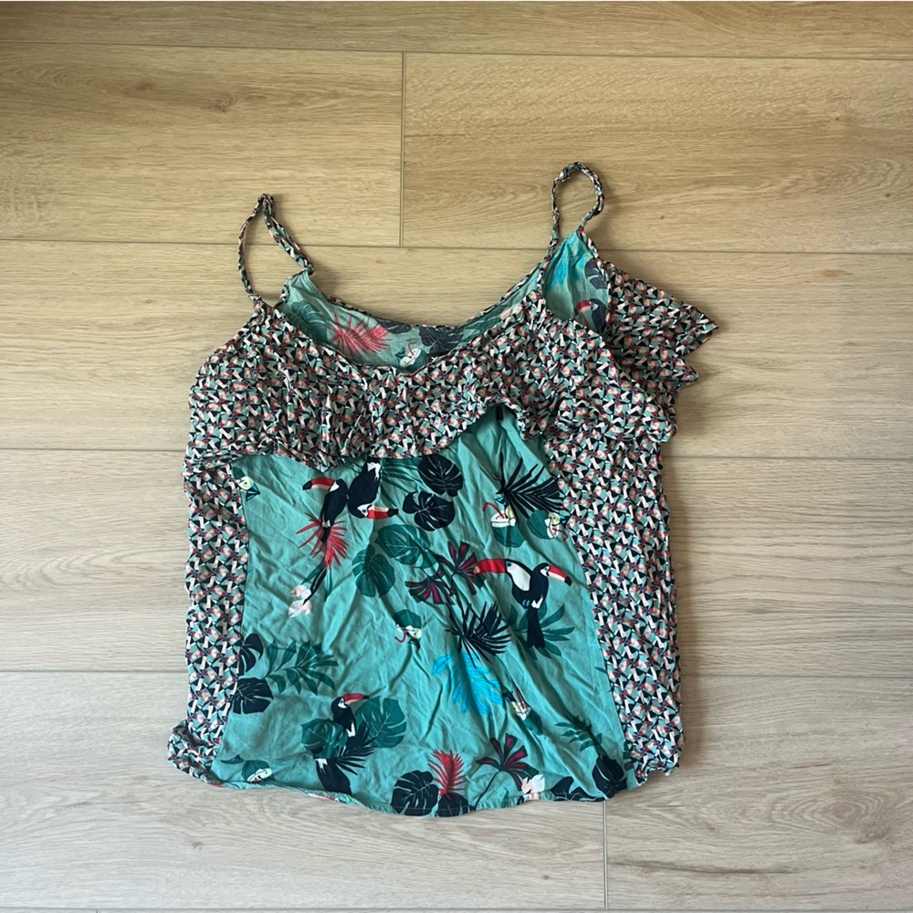 Hering Multicolor Tropical Print Tucan Tank Top